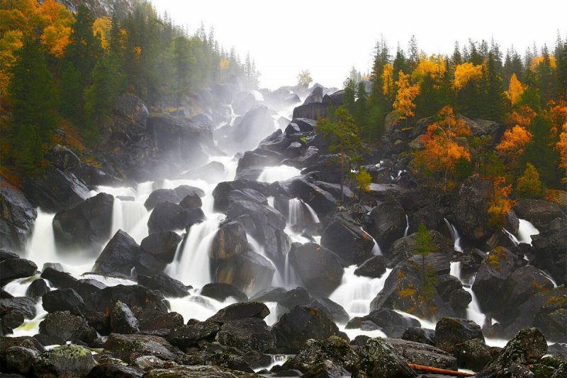 Природа Республики Алтай водопад Чульчинский