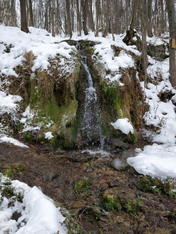 Радужный водопад в Калужской зимой