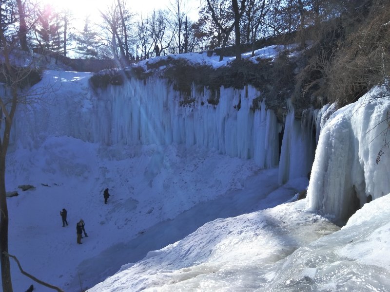 Тосненский водопад зимой