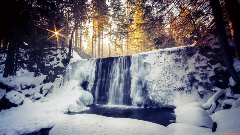 Рускеальские водопады зима