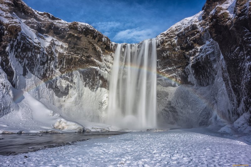 Норвегия водопады зимой