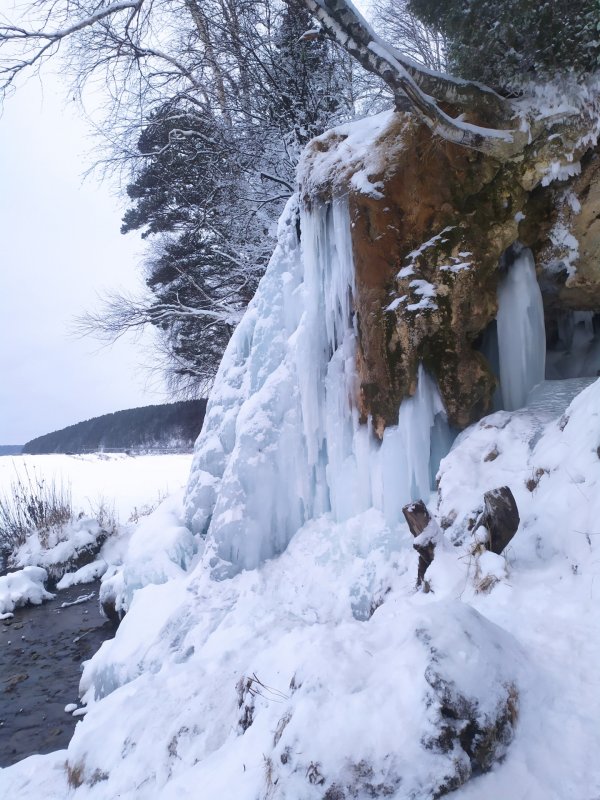 Камышлинский водопад зима