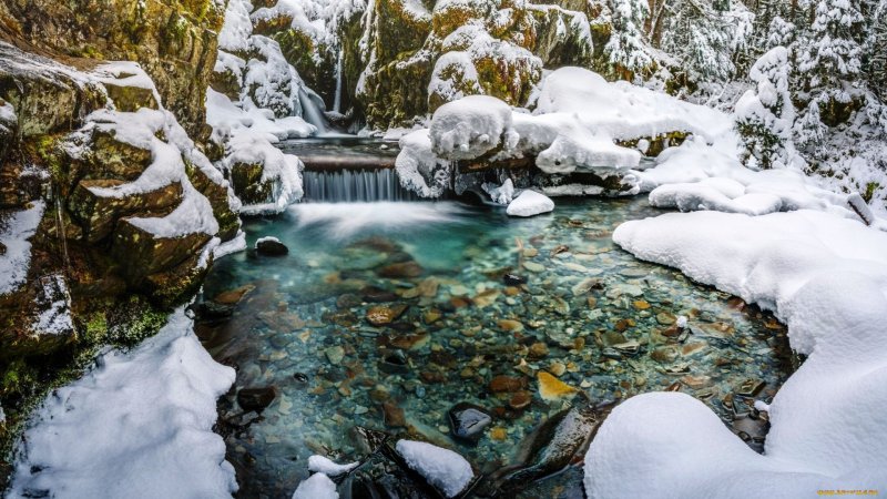 Водопад Кивач в Карелии фото зимой