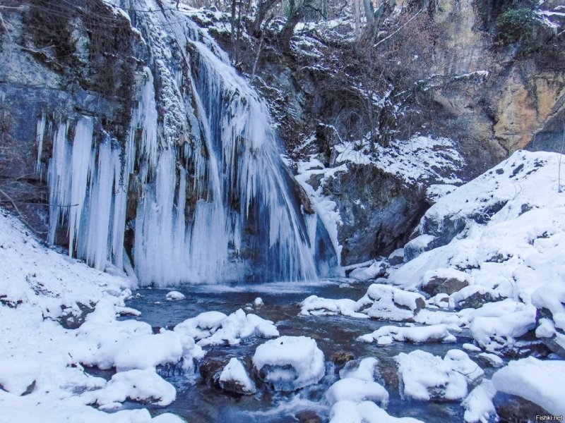 Абзановский водопад Башкортостан зимой