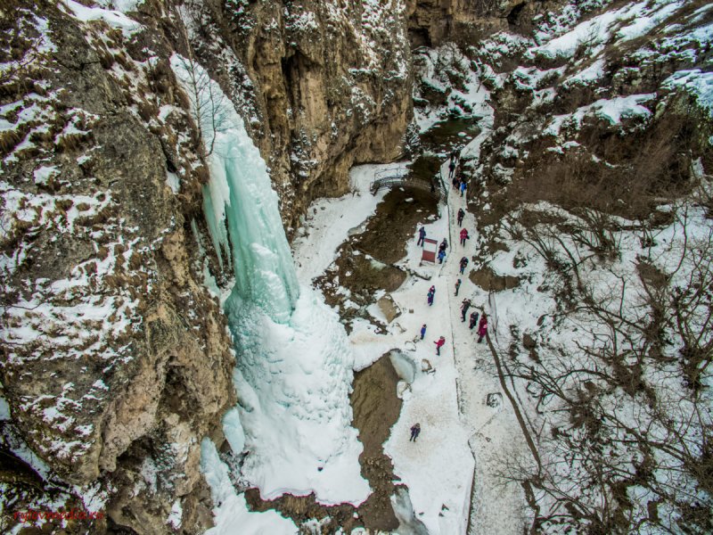 Медовые водопады Пятигорск зимой