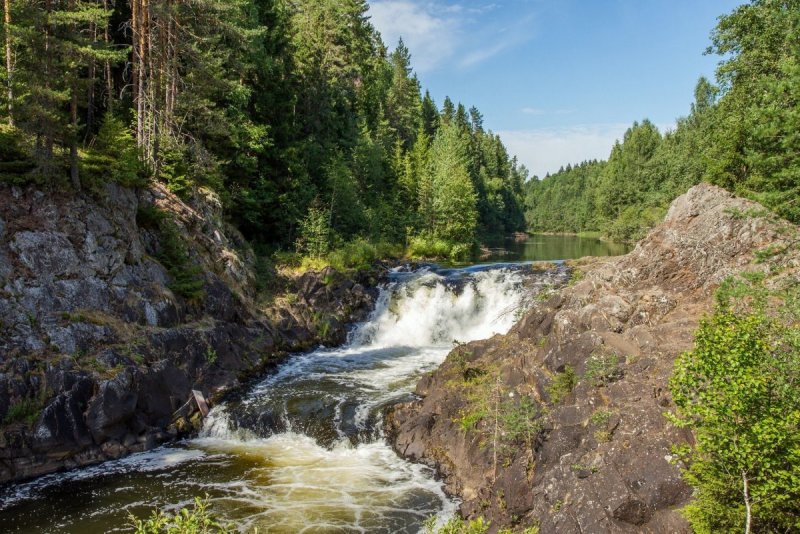 Горный парк Рускеала Карелия водопад
