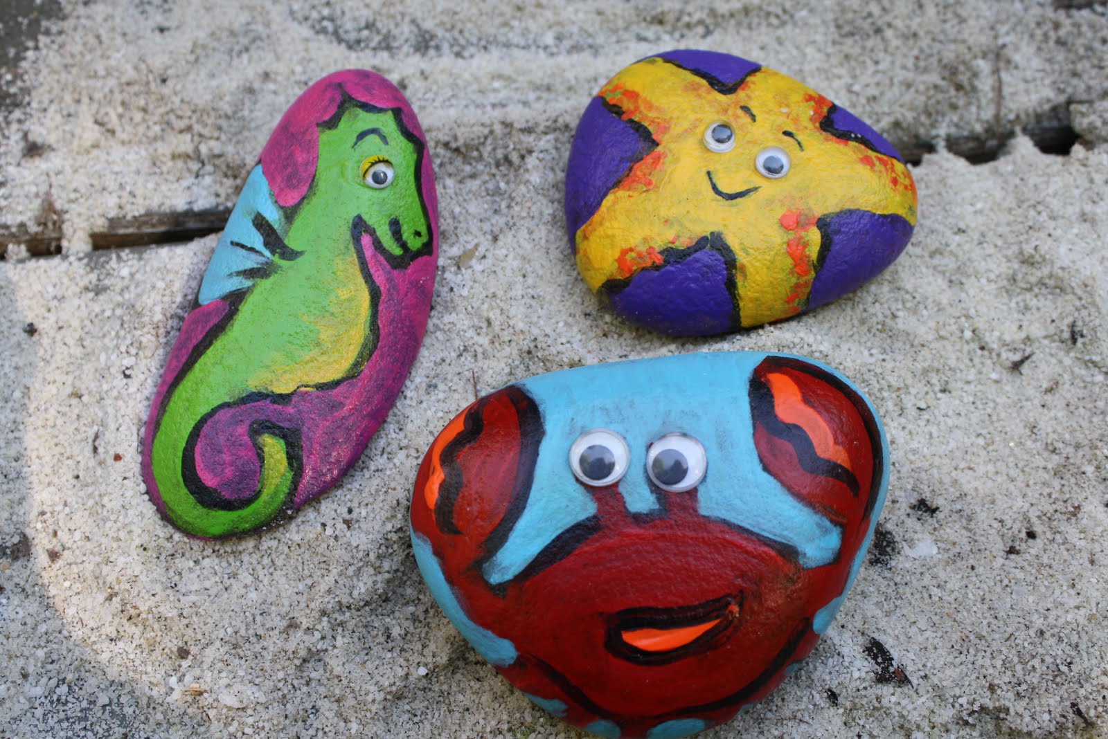 Рисование на морских камнях в детском саду