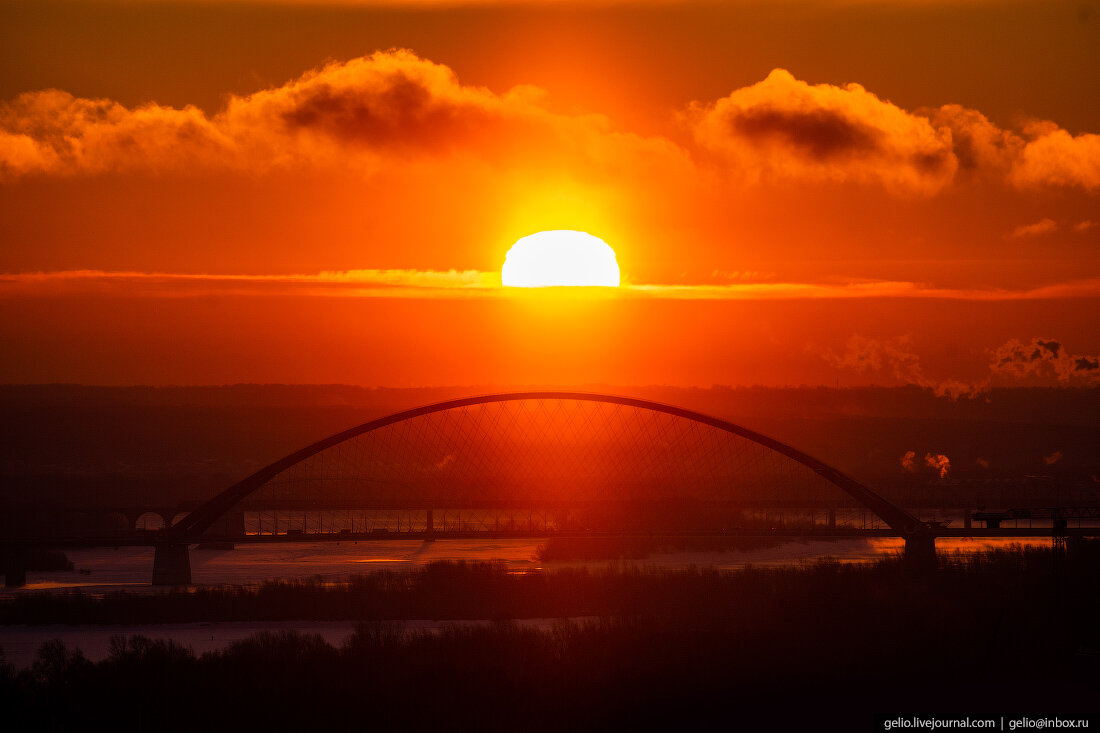 Бугринский мост рассвет