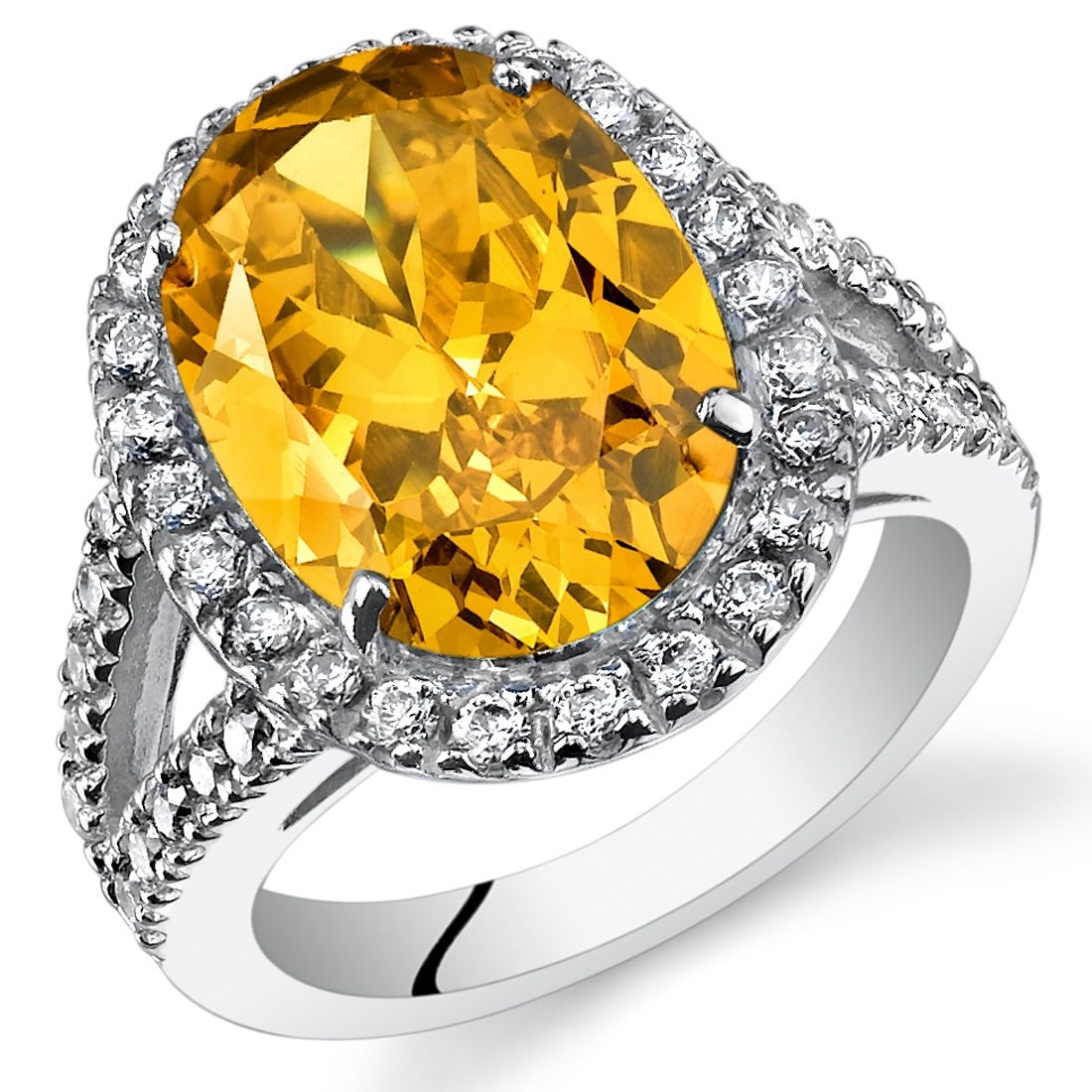 Золотое кольцо с желтым цирконом