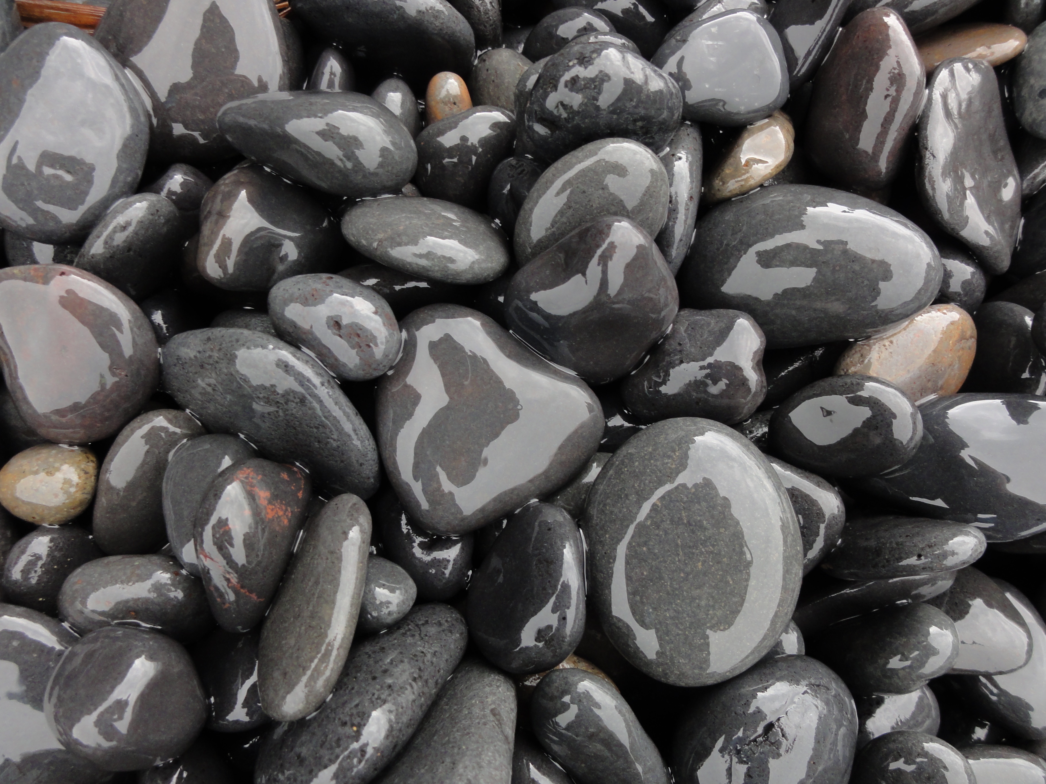 Черные морские камни