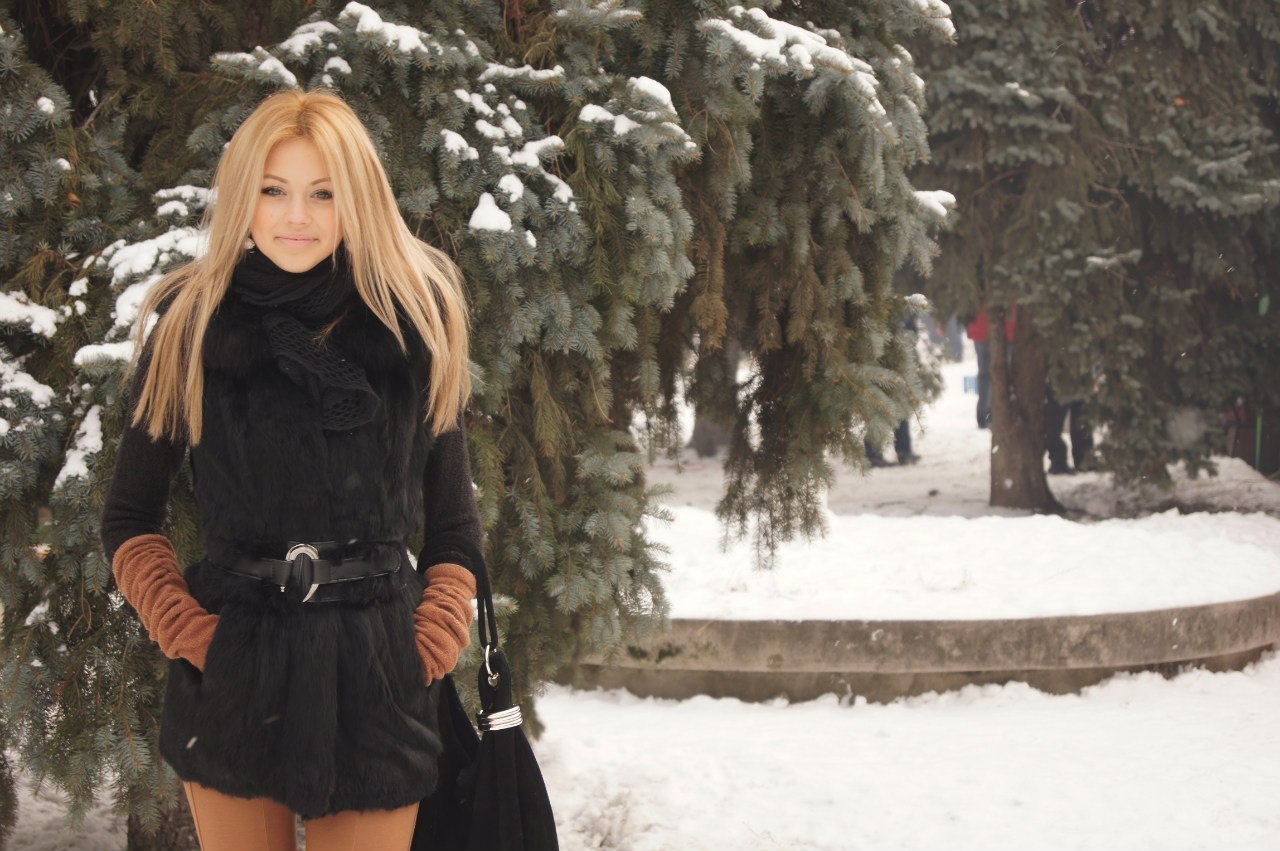 Красивые девушки блондинки зимой