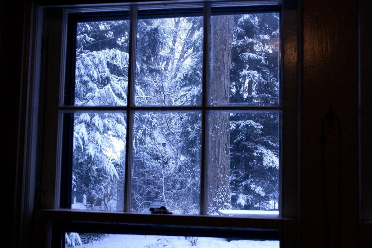 Ночное Окно Зимой