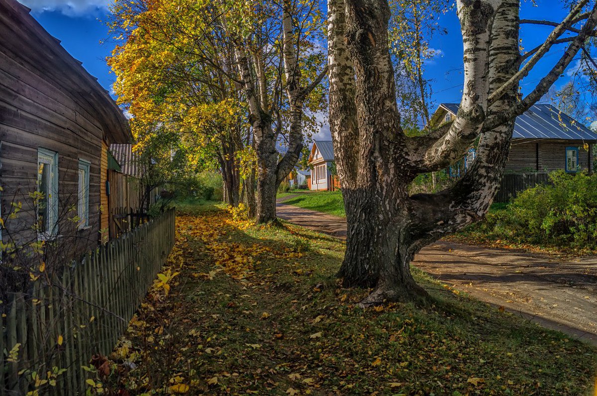 домик в деревне осенью фото
