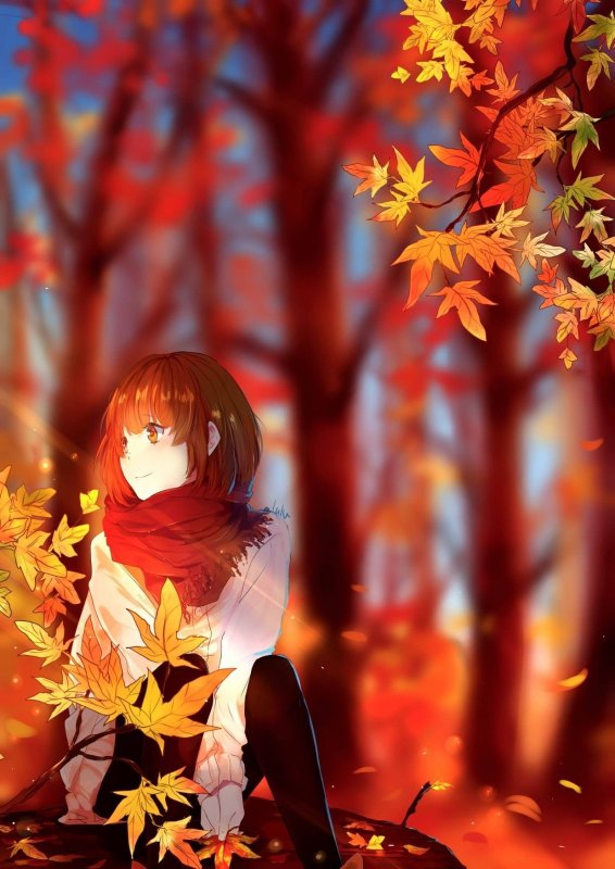 Осень в стиле аниме