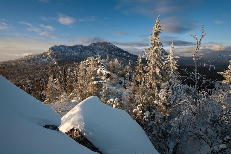 Гора малиновая Башкирия зимой