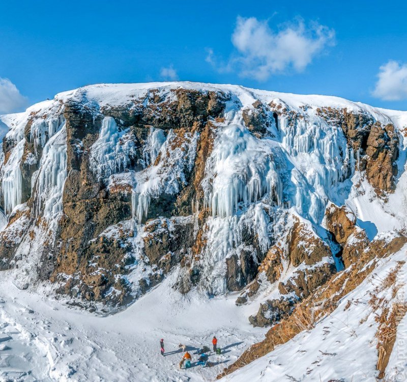 Бухта Тихая зимой ледопады Сахалин