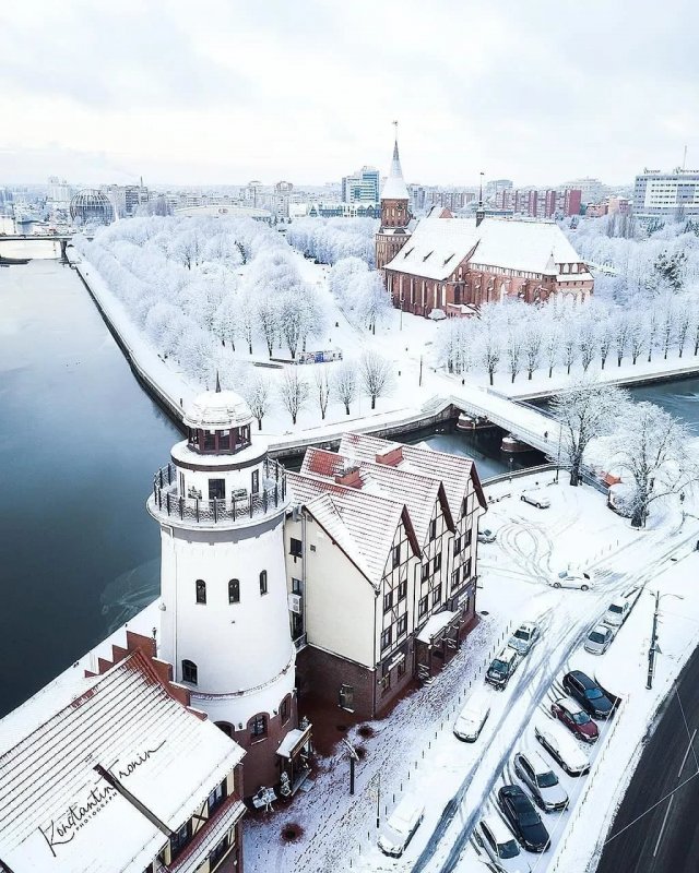 Остров Канта в Калининграде зимой