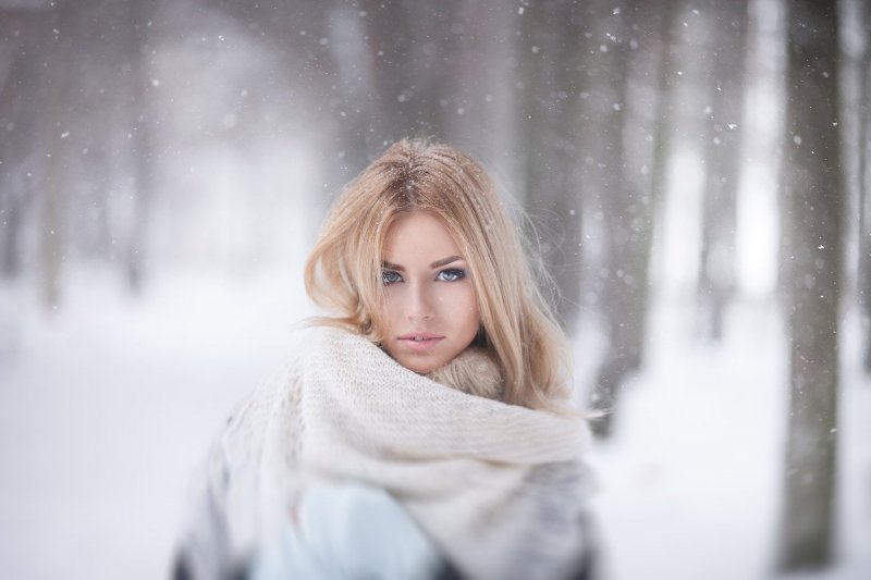 Блондинка зимой