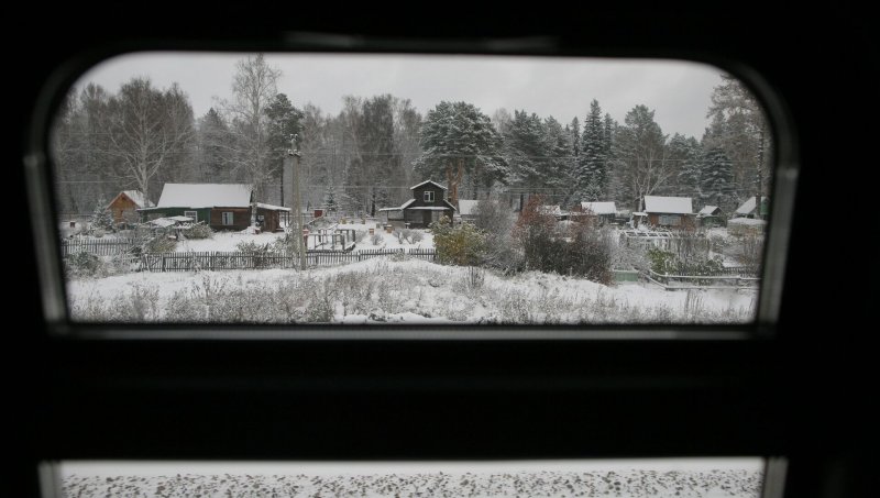 Вид из поезда зимой