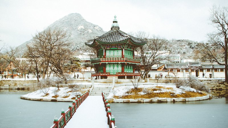 Большой Сеульский парк Республика Корея зимой