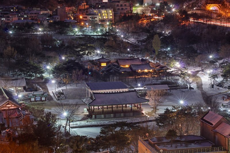 Кёнджу Южная Корея зимой