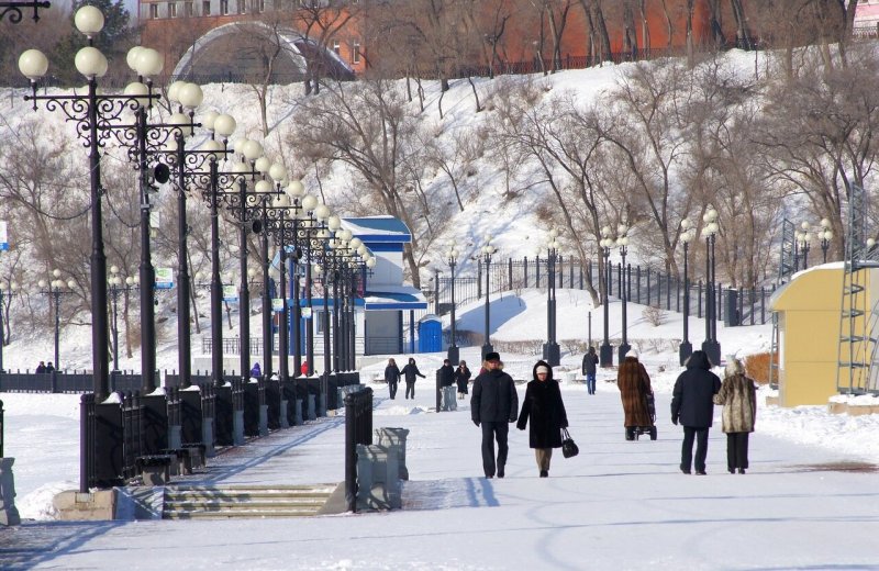 Азов набережная зимой