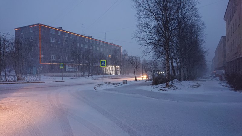 Улицы Мурманска зимой