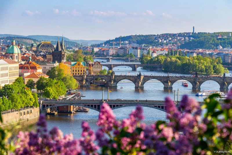 Прага весной красивые фото вид на мост