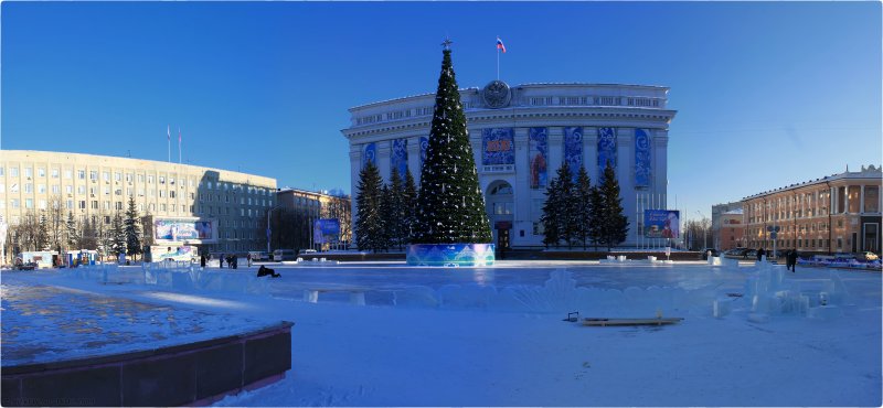 Советская площадь зимой Кемерово