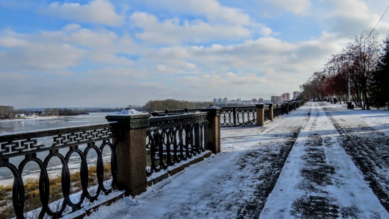 Набережная Кемерово зимой