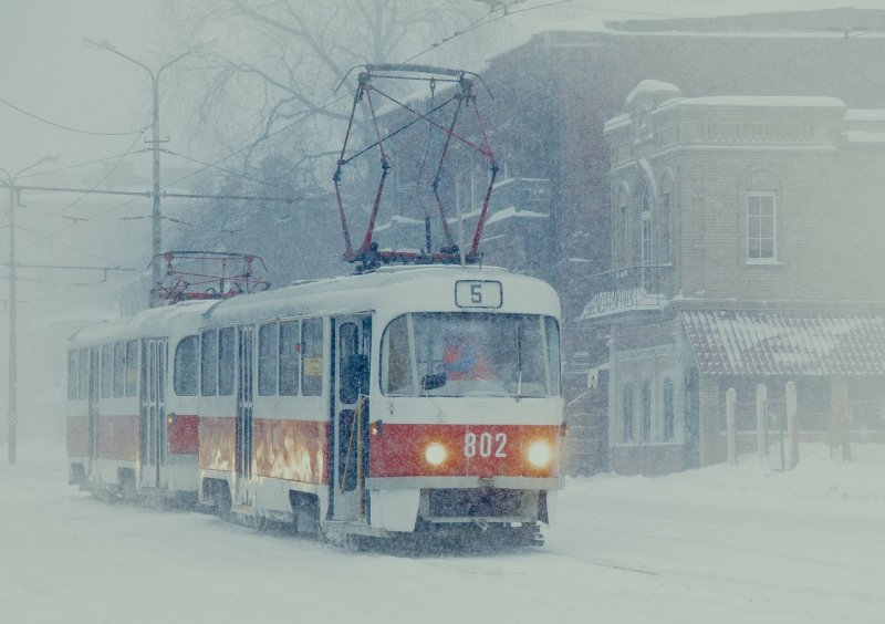 Трамвай Барнаул зима
