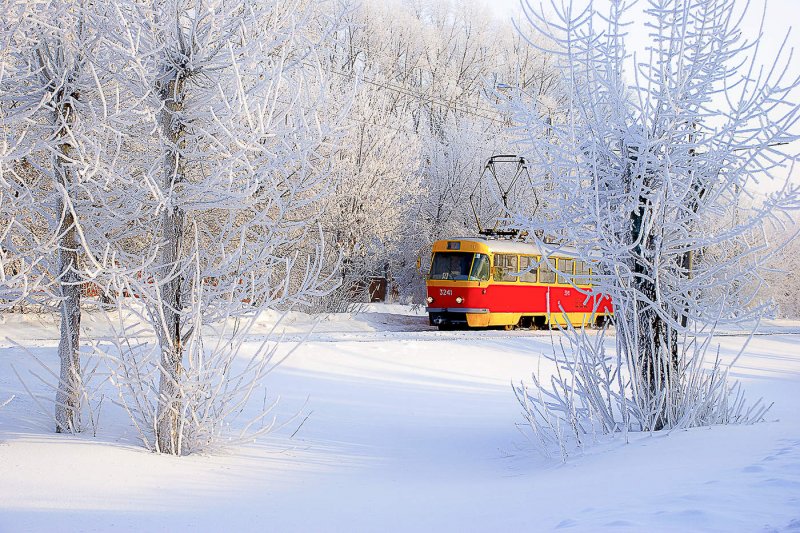Трамвай Самара зимой