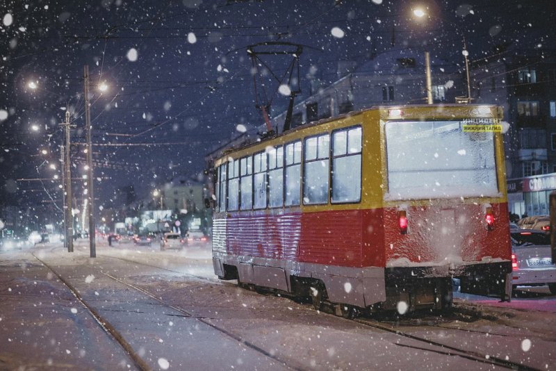 Заснеженный трамвай