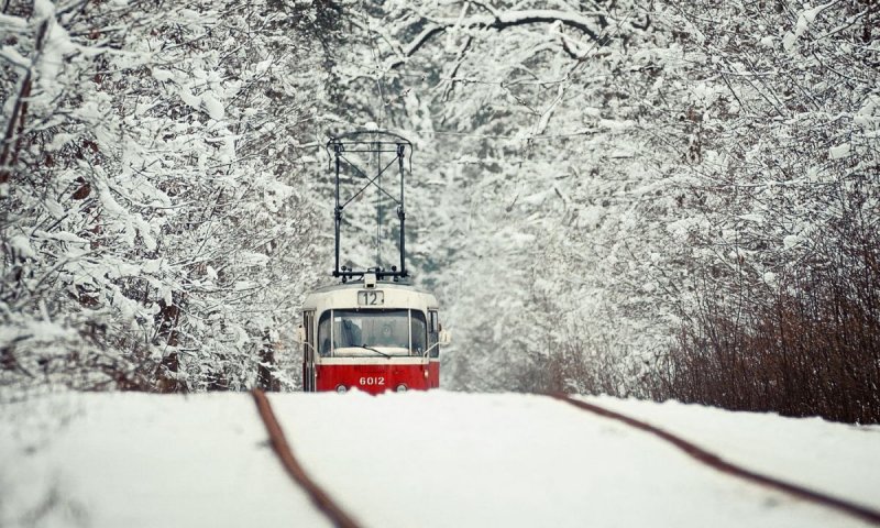 Трамвай Измайловский парк зима