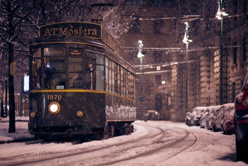 Трамвай Москва зима