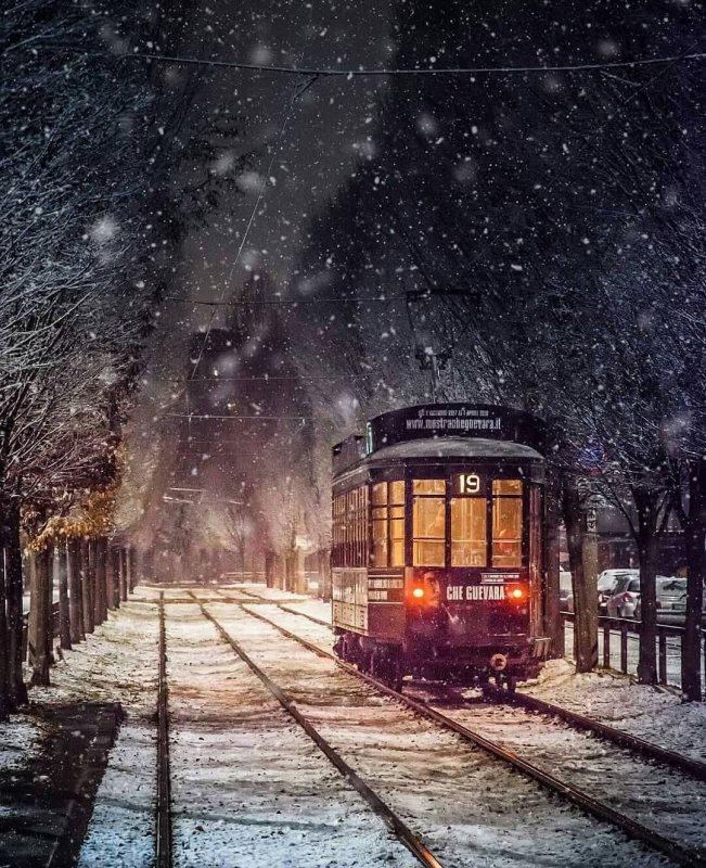 Трамвай Москва зима