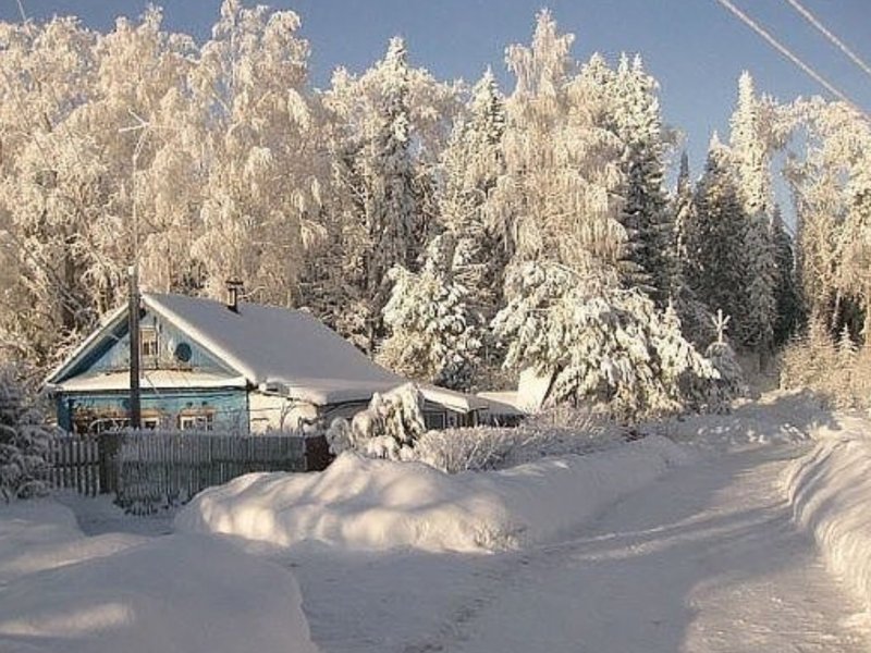 Зима Мороз деревня