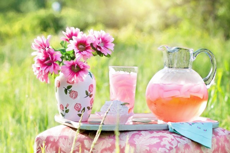 Утро лето чай цветы