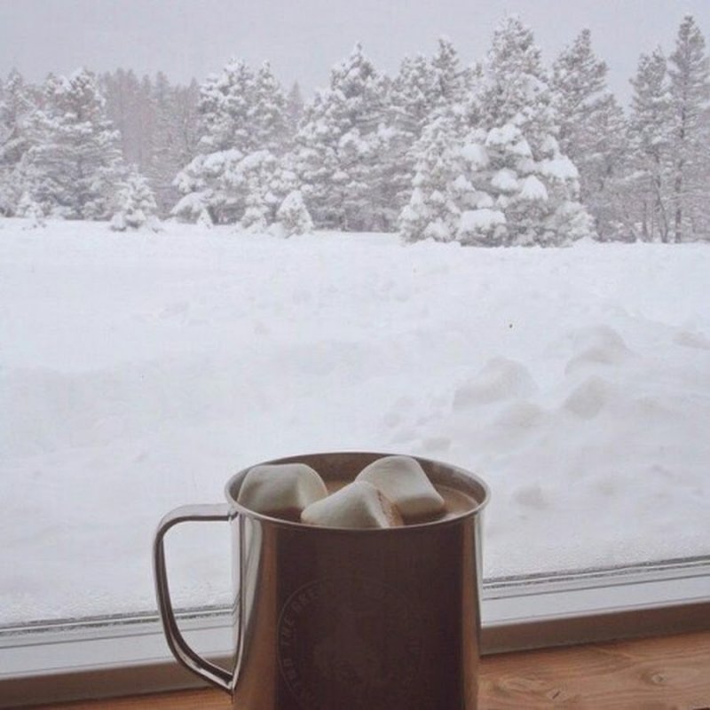 Кофе зимой на улице