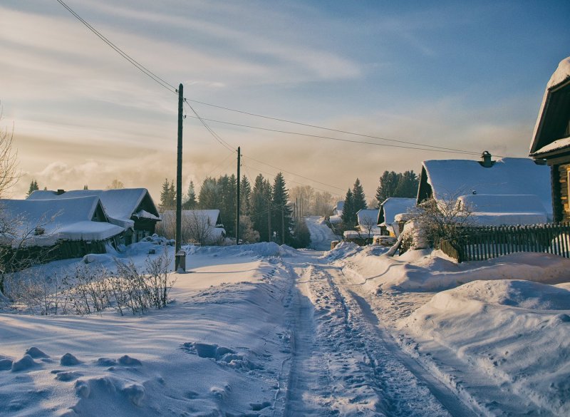 Костылёво деревня зима