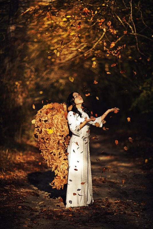 Осенняя фотосессия в платье