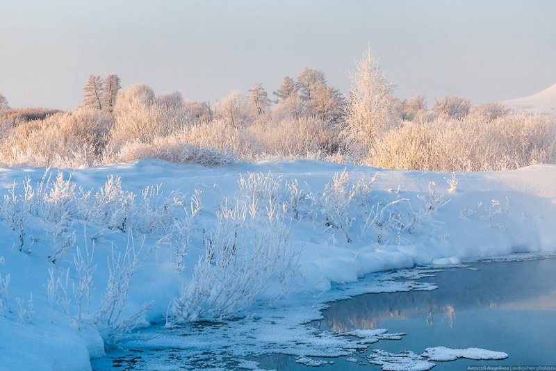 Голубое озеро Самарская область зима