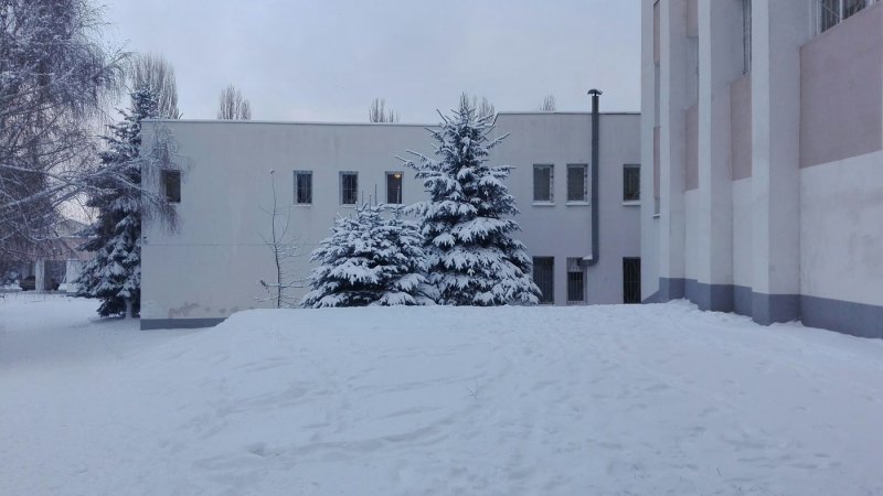 Зимний двор школы