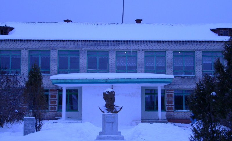 Красивая зимняя школа