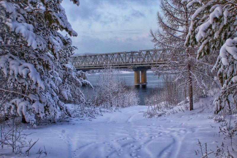 Железнодорожный мост Усть-Илимск