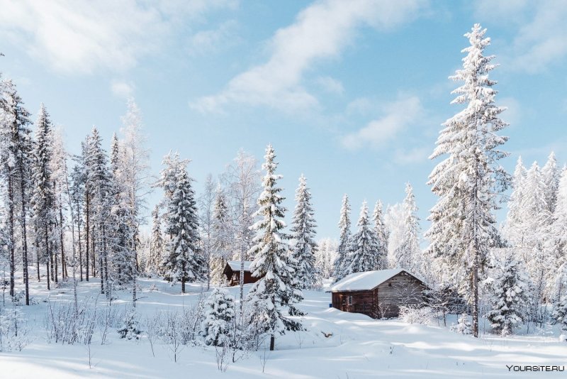 Скандинавский зимний пейзаж