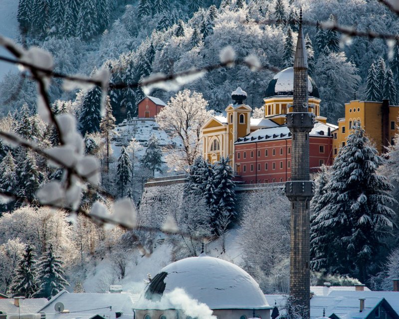 Зимний Новоафонский монастырь