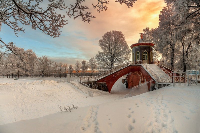 Зима Санкт-Петербург Екатерининский парк