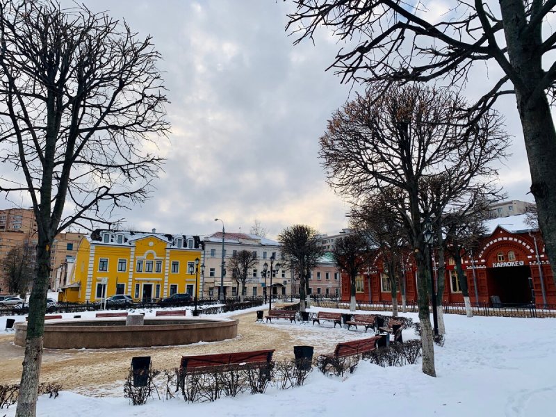 Центр города Клин зимой