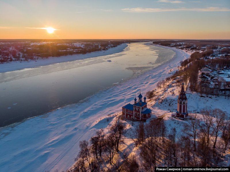 Тутаев Ярославская область зимний берег реки Волга